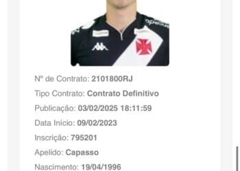 Contrato de Capasso foi homologado na Ferj e na CBF na última segunda-feira.