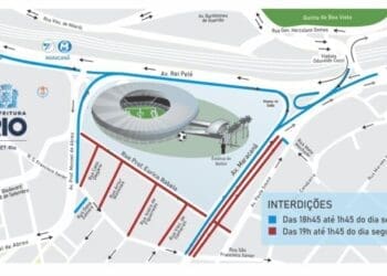 CET-Rio informa sobre restrições de tráfego nas proximidades do Maracanã durante Flamengo x Vasco