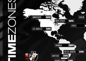 Vasco divulga o horário da partida contra o Flamengo em diferentes regiões do planeta