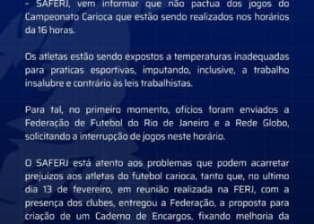 Saferj se opõe à realização de partidas às 16h