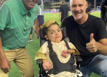 Geovani e Carlos Germano estavam presentes para assistir ao jogo União-MT contra o Vasco em Cariacica.