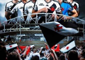 Confira a arte promocional do jogo Vasco x Flamengo.