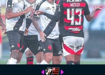 Primeiro tempo de Vasco x Flamengo registrou mais cartões amarelos do que finalizações a gol.