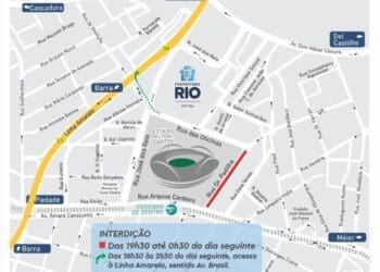 CET-Rio divulga informações sobre interdições nas proximidades do Engenhão para o jogo Nova Iguaçu x Vasco