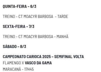 Elenco do Vasco retorna aos treinos nesta quinta-feira no CT Moacyr Barbosa