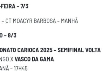 Vasco realiza nesta manhã de sexta-feira o último treinamento antes do clássico.