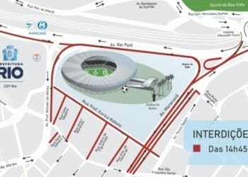 Confira o plano de interdições nas imediações do Maracanã para Flamengo x Vasco.