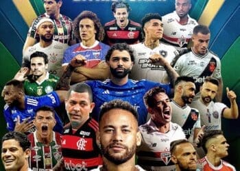 Montagem divertida destaca astros dos clubes do Campeonato Brasileiro 2025