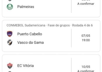 Com o confronto entre Vasco e Palmeiras em Brasília, o Vasco enfrentará cinco partidas consecutivas fora do Rio de Janeiro.