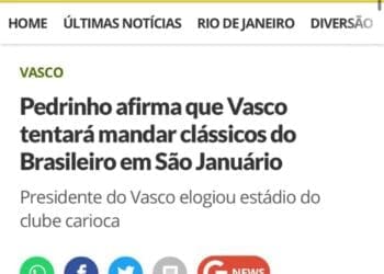 ArquibaVasco expressa descontentamento com a venda de mando de jogos do Brasileiro pelo Vasco