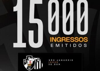 Já foram vendidos 15 mil ingressos para Vasco x Santos.