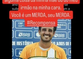 Ex-jogador do Vasco e atualmente no Santa Cruz, Thiago Galhardo promete ‘dar um tapa na cara’ de influenciador do Sport.