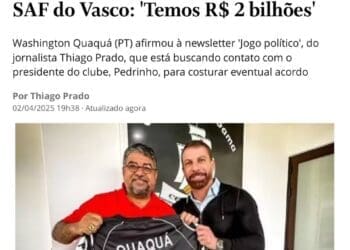 Washington Quaquá, prefeito de Maricá: ‘Caso o Vasco aceite, providenciarei um estudo detalhado!’