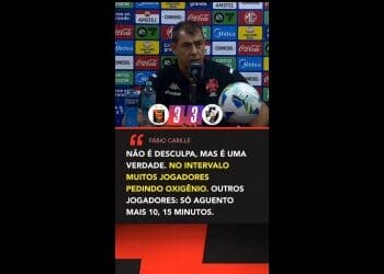 Fábio Carille comentou que durante o intervalo da partida contra o Melgar, alguns jogadores do Vasco solicitaram oxigênio.