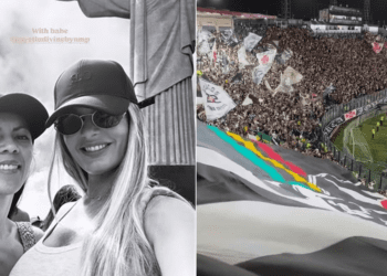 Esposa de Payet esteve presente no jogo Vasco 3 x 1 Sport em São Januário.