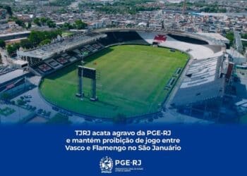 TJRJ aceita agravo de instrumento da PGE-RJ para que Vasco x Flamengo não ocorra em São Januário