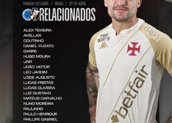 Vasco revela os jogadores convocados para a partida contra o Cruzeiro; Lucas Piton é preservado e fica de fora da viagem.