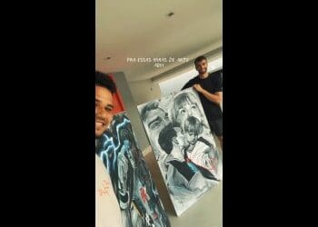 Léo Jardim recebe ilustração criada pelo artista vascaíno João Vitor; confira