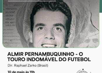 CineFoot exibirá filme sobre Almir Pernambuquinho, ícone do Vasco nos anos 50, neste sábado às 19h em Botafogo.
