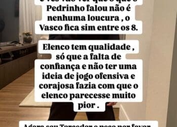 Souza apoia declaração de Pedrinho: ‘O Vasco estará entre os 8’