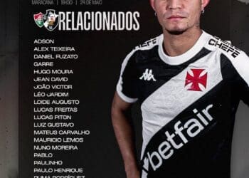 Veja os convocados do Vasco para a partida contra o Fluminense.