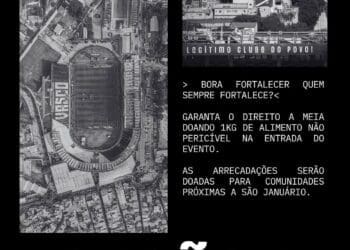 ExpoVasco coletará donativos de alimentos para as comunidades adjacentes a São Januário.