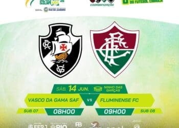 Pela Taça Edilson Silva Kids, Vasco confronta o Fluminense neste sábado às 8h nas categorias Sub-07 e Sub-08.