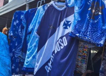 Confira imagens das camisas do Caprichoso e do Garantido que prestam tributo ao Vasco em Parintins.