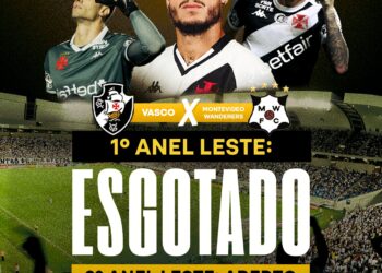 Ingressos para o setor 1º Anel Leste da Arena das Dunas no jogo Vasco x Wanderes já estão completamente vendidos.