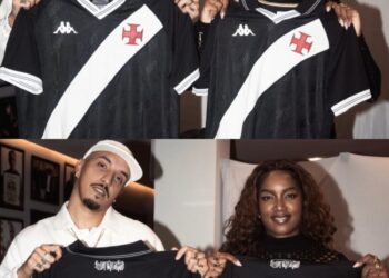Iza e Delacruz revelam a nova camisa preta do Vasco; confira a imagem