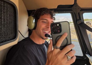 Nuno Moreira realizou um passeio de helicóptero após a sessão de treino.