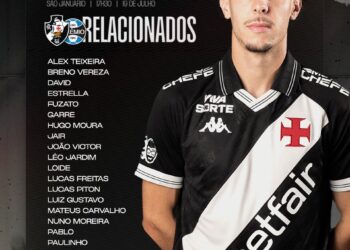 Vasco anuncia a lista de convocados para a partida frente ao Grêmio.