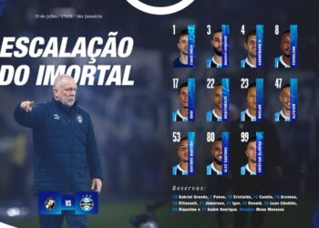 Confira a formação do Grêmio para o confronto contra o Vasco.