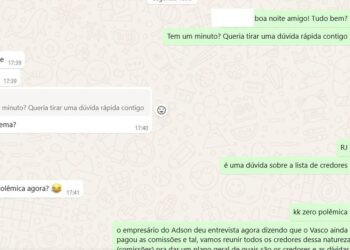 Repórter se manifesta em relação à declaração do Vasco sobre pendências financeiras com agentes de atletas