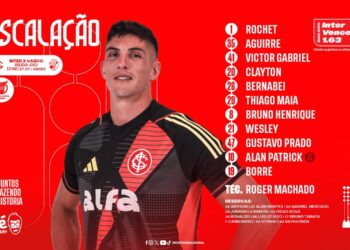 Confira a formação do Internacional para a partida contra o Vasco.