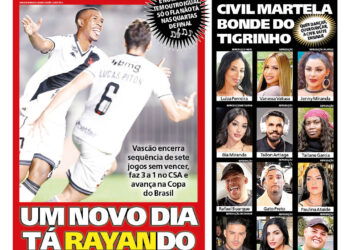 Confira as primeiras páginas dos jornais após a partida Vasco 3 x 1 CSA.