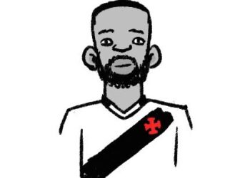 Confira a ilustração do artista francês Ikoné vestindo o uniforme do Vasco.