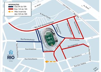 CET-Rio especifica restrições de tráfego nas proximidades de São Januário durante Vasco x Atlético-MG.
