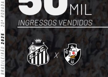Mais de 50 mil bilhetes foram comercializados para o jogo Santos x Vasco.