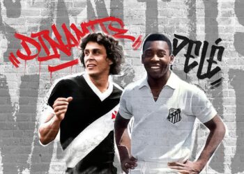 Vasco e Santos prestam tributo a Dinamite e Pelé: ‘Os nossos eternos 10’