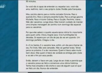 Atualmente comentarista, Fellipe Bastos se emociona ao relembrar a vitória do Vasco contra o Santos; confira.