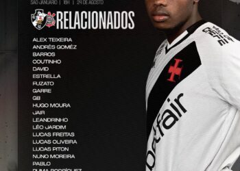 Veja os convocados do Vasco para a partida frente ao Corinthians; Andrés Gómez surge como a novidade.