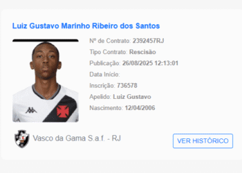 Luiz Gustavo, jogador com camiseta do Vasco.