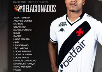 Vasco divulga relacionados para jogo contra o Sport; desfalques importantes