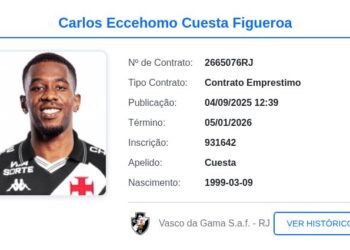 Carlos Cuesta no BID e pode estrear pelo Vasco no Brasileiro