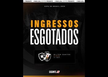 Ingressos da torcida vascaína: estão esgotados para o jogo contra o Botafogo.