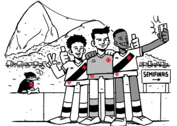 Charge sobre a classificação do Vasco para a semifinal da Copa do Brasil