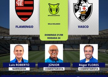 Profissionais que estarão na transmissão de Flamengo x Vasco pela TV