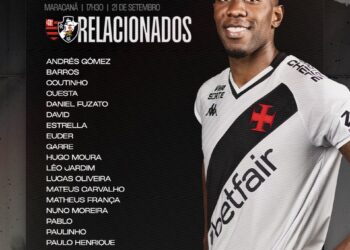 Vasco divulga os relacionados para o jogo contra o Flamengo e atualiza as situações de Piton e Tchê Tchê.