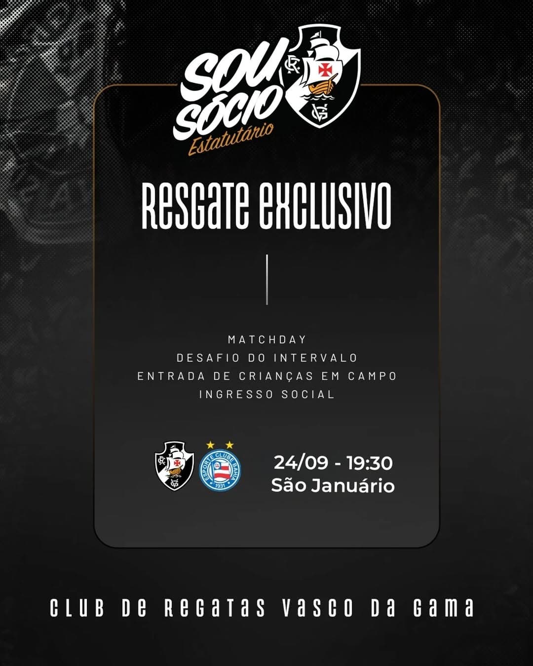 Resgate exclusivo do Vasco.